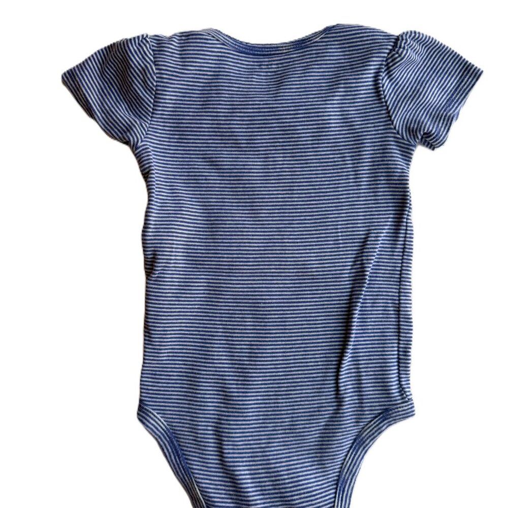 3/$21 | Baby Girl 18M Summer Short Sleeve Bodysuits, Set of 3 Blues and Grays - Picture 5 of 13